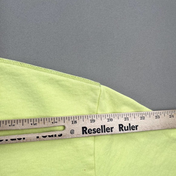 Acne Studios Sweatshirt Womens XXS Fluo Green Neon Yellow Stamp Logo Relaxed Fit - Picture 12 of 12